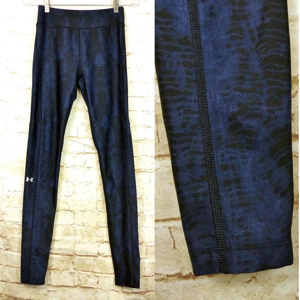 Under Armour Blue Snakeskin Print Compression Leggings Womens S Athletic Yoga